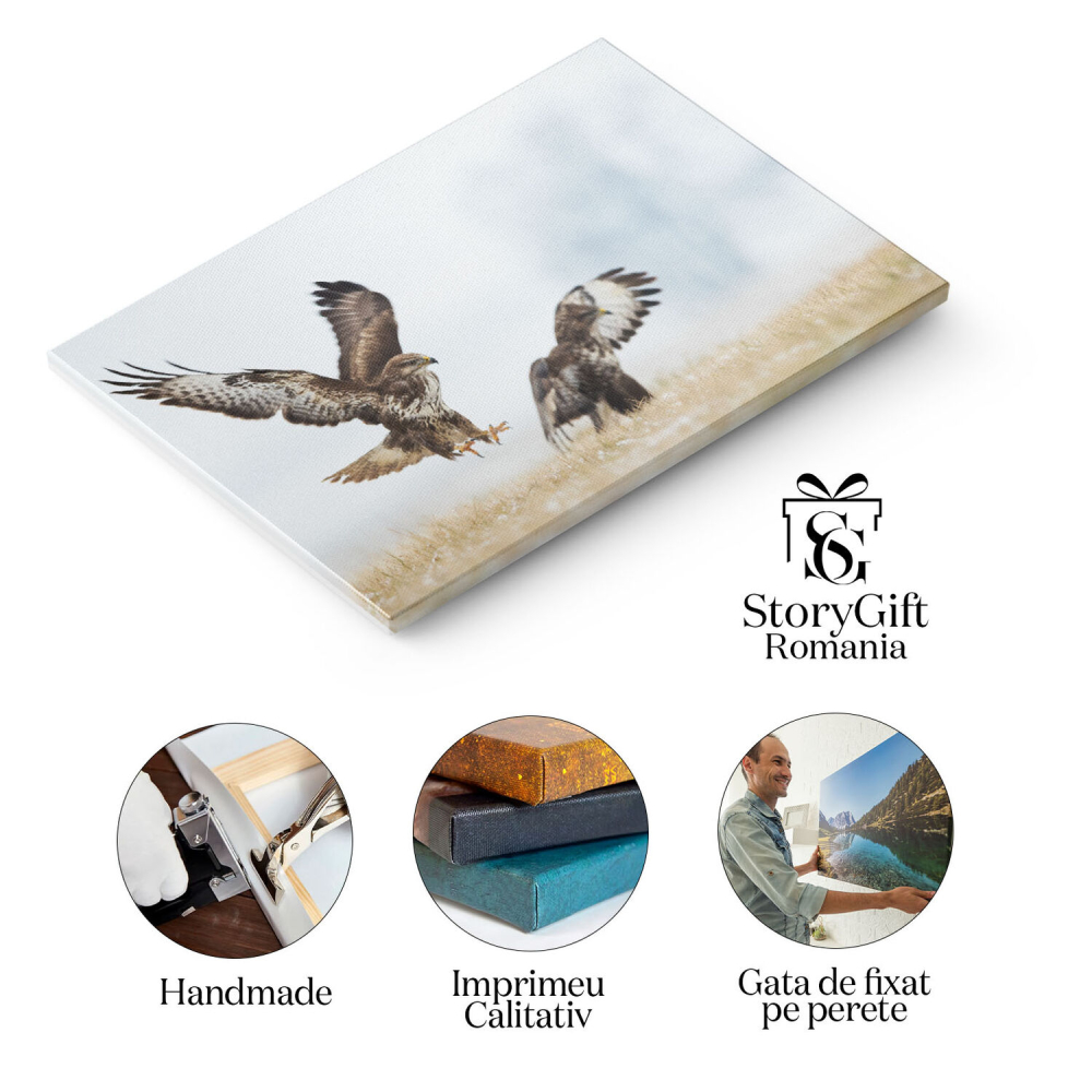 Tablou Canvas - Vultur in Lupta cu Natura: Safari African Impresionant 40x25CM [2]