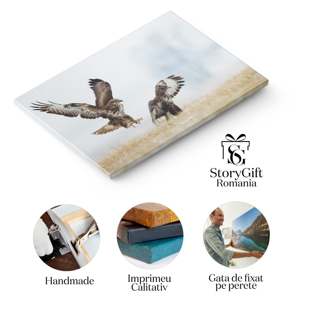 Tablou Canvas Vultur în Luptă cu Natura: Safari African Impresionant, Marime 40x25CM [2]