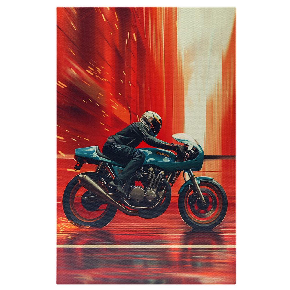 Yamaha Motociclistul pe Două Roți - Tablou Canvas Dinamic, Marime 40x25CM [1]