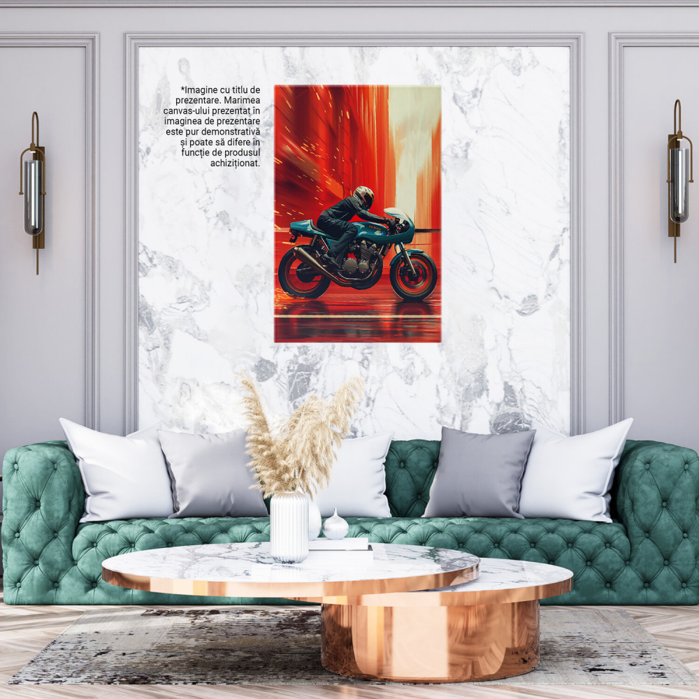 Yamaha Motociclistul pe Două Roți - Tablou Canvas Dinamic, Marime 40x25CM [3]