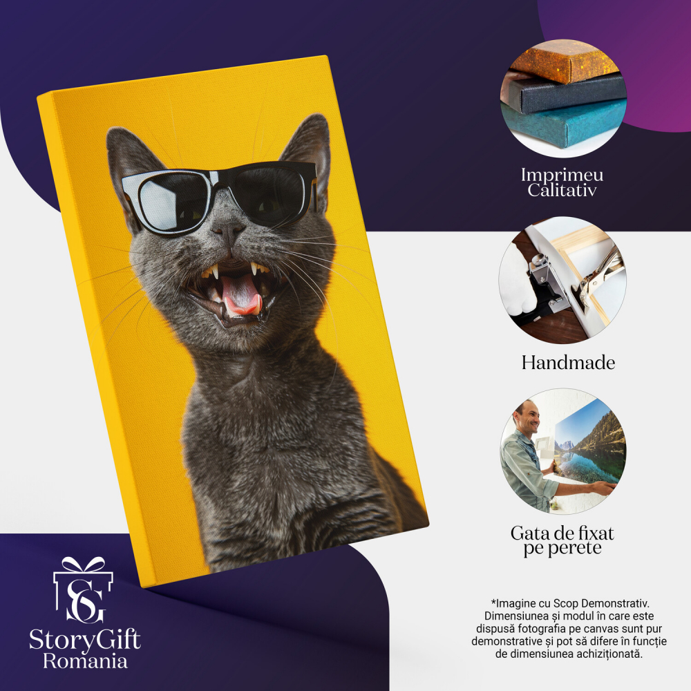 Tablou Canvas Pisoiul Korat - Fericire și Zâmbet | Artă Digitală, Marime 40x25CM [2]