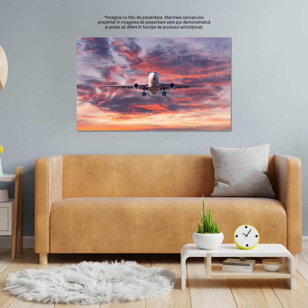 Zbor Comercial la Apus de Soare - Viziune de Aer, Marime 40x25CM [4]