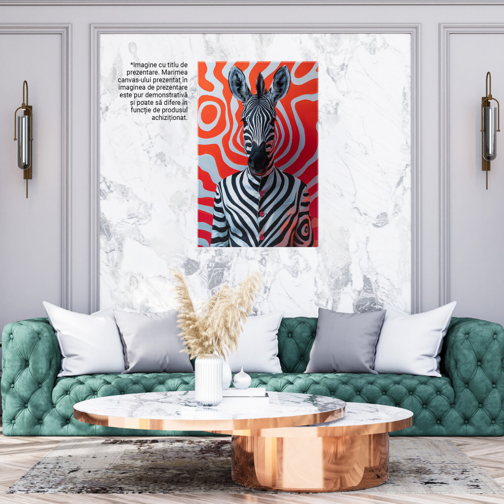 Zebra Metropolita - Corp Uman în Costum Adaptat la Jungla Urbană - Pictură Digitală, Marime 40x25CM [2]