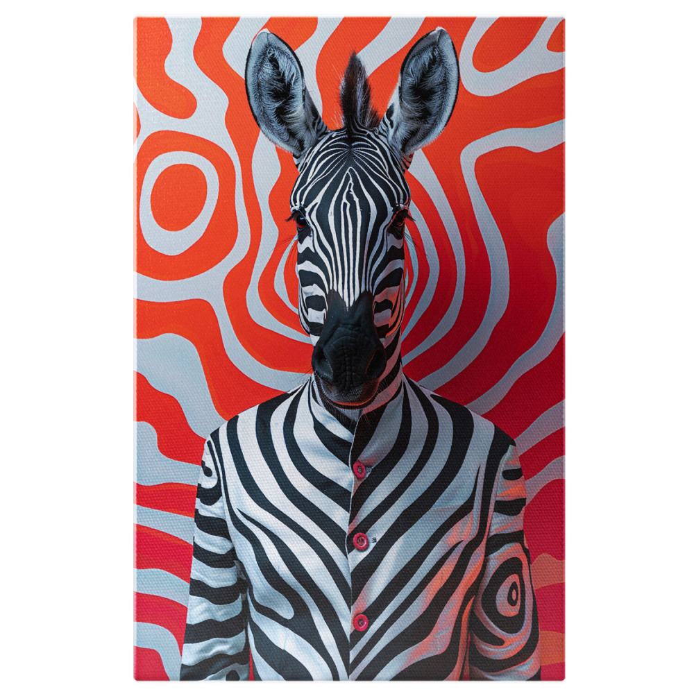 Zebra Metropolita - Corp Uman în Costum Adaptat la Jungla Urbană - Pictură Digitală, Marime 40x25CM [1]