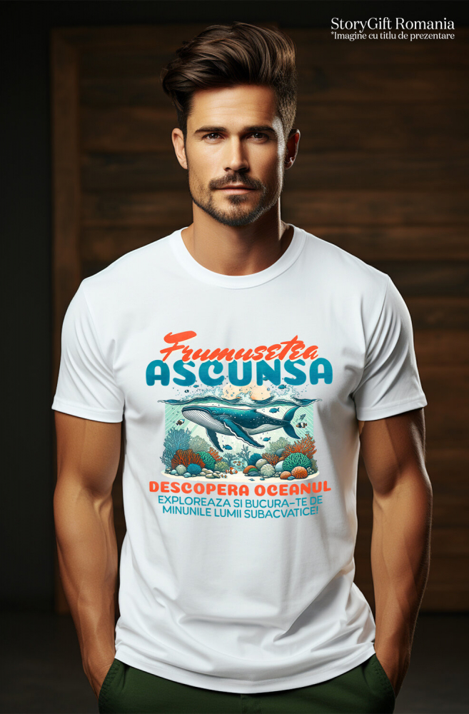 Tricou Femei, Barbati, Copii, Fata, Baiat, Unisex Personalizat „Balena Sub Apa – Frumusețea Ascunsă a Oceanului Cadou Personalizat pentru Iubitorii de Mare și Viață Marină” [2]