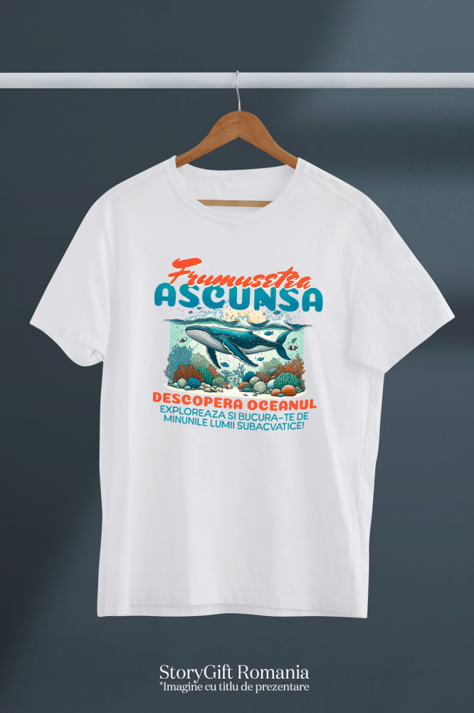 Tricou Femei, Barbati, Copii, Fata, Baiat, Unisex Personalizat „Balena Sub Apa – Frumusețea Ascunsă a Oceanului Cadou Personalizat pentru Iubitorii de Mare și Viață Marină” [3]