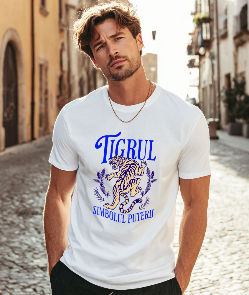 Tricou Femei, Barbati, Copii, Fata, Baiat, Unisex Personalizat „Tigru Furios și Puternic – Simbolul Puterii Cadou Motivational Personalizat pentru Familie, Tați și Prieteni” [2]