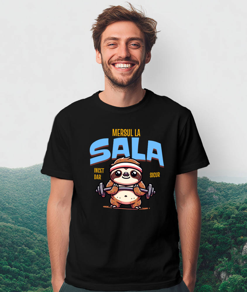 Tricou Femei, Barbati, Copii, Fata, Baiat, Unisex Personalizat Animal Leneș La Sală – Design Amuzant Pentru Pasionații De Fitness [2]