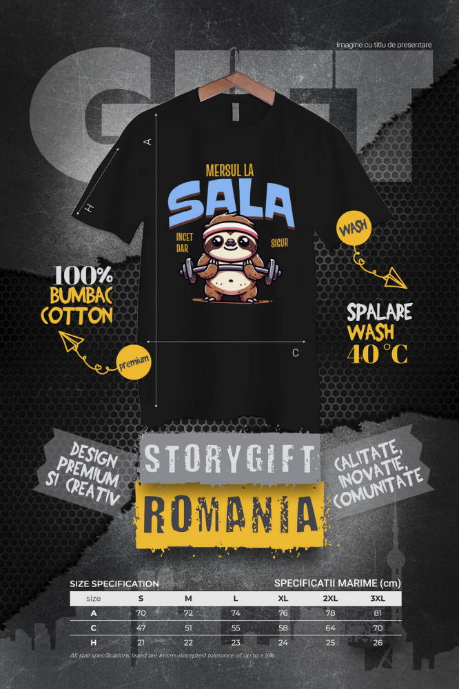 Tricou Femei, Barbati, Copii, Fata, Baiat, Unisex Personalizat Animal Leneș La Sală – Design Amuzant Pentru Pasionații De Fitness [4]
