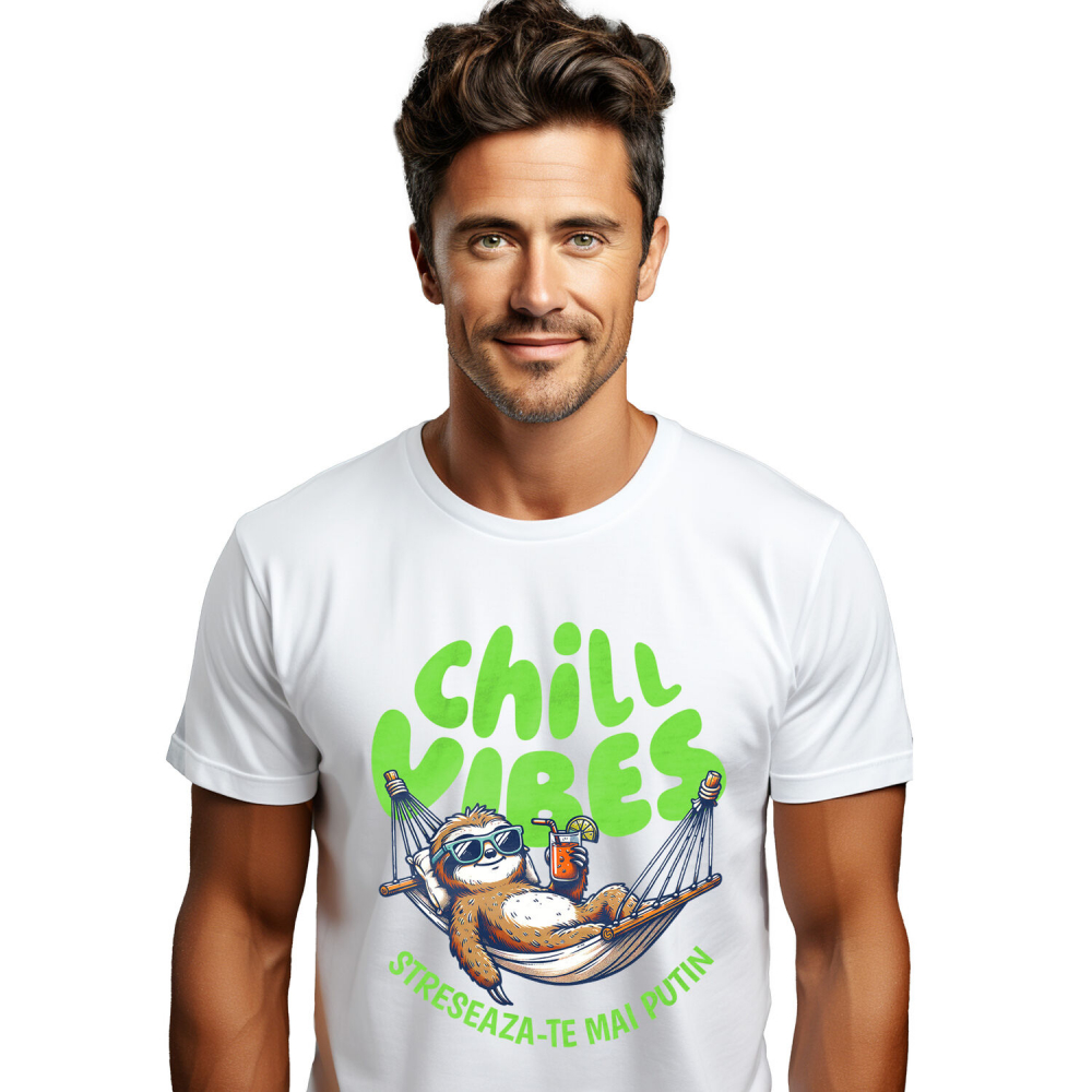 Tricou Femei, Barbati, Copii, Fata, Baiat, Unisex Personalizat "Produse personalizate pentru vacanță – Animal leneș în hamac cu ochelari de soare și cocktail rece" [1]