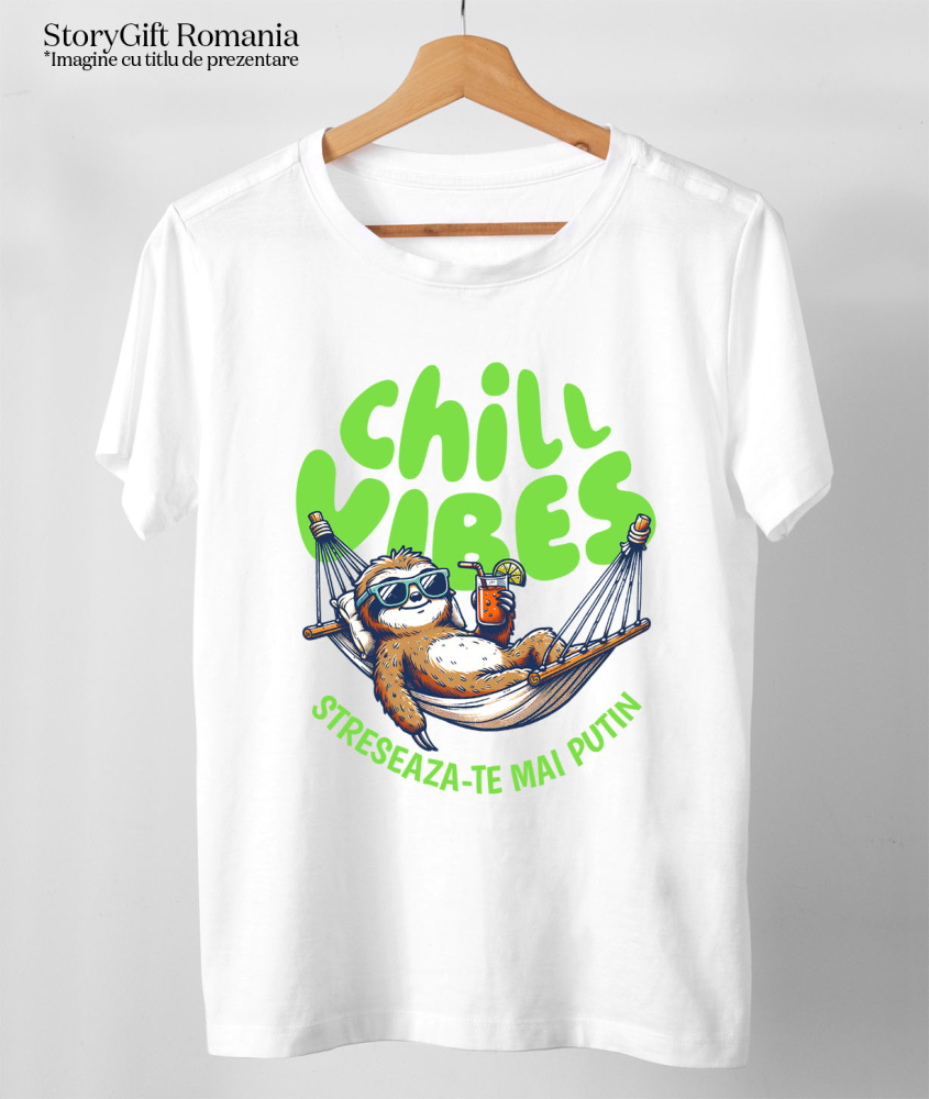 Tricou Femei, Barbati, Copii, Fata, Baiat, Unisex Personalizat "Produse personalizate pentru vacanță – Animal leneș în hamac cu ochelari de soare și cocktail rece" [3]