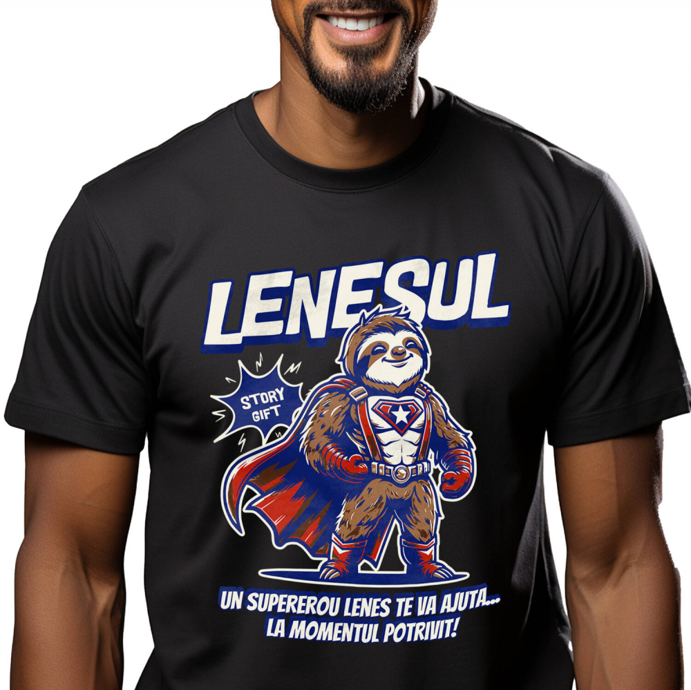 Tricou Femei, Barbati, Copii, Fata, Baiat, Unisex Personalizat Animal Lenes Cu Pelerina Super Erou Capitanul America – Cadou Personalizat pentru Copii [1]