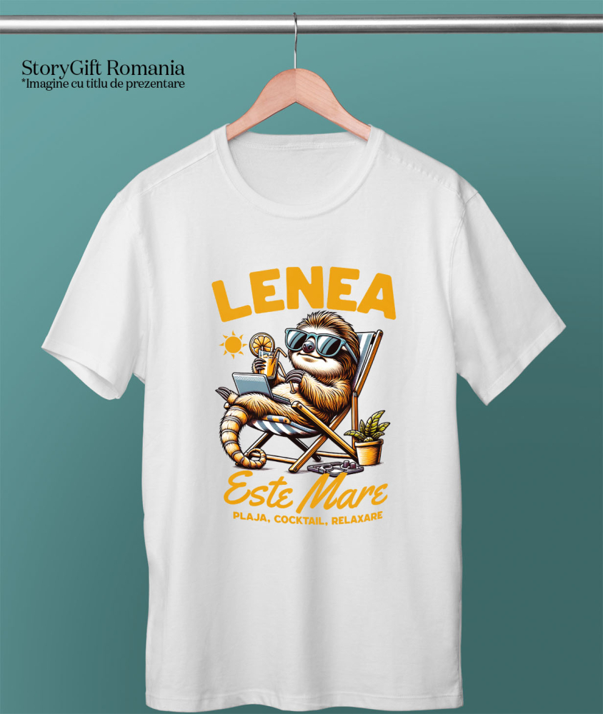 Tricou Femei, Barbati, Copii, Fata, Baiat, Unisex Personalizat Animal Leneș Pe Plajă – Cadou Personalizat Funny Pentru Familie & Prieteni [3]