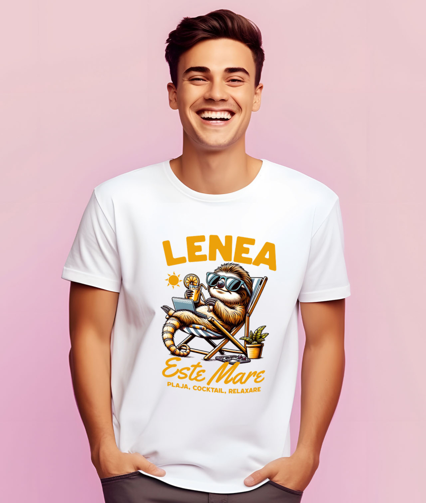 Tricou Femei, Barbati, Copii, Fata, Baiat, Unisex Personalizat Animal Leneș Pe Plajă – Cadou Personalizat Funny Pentru Familie & Prieteni [2]