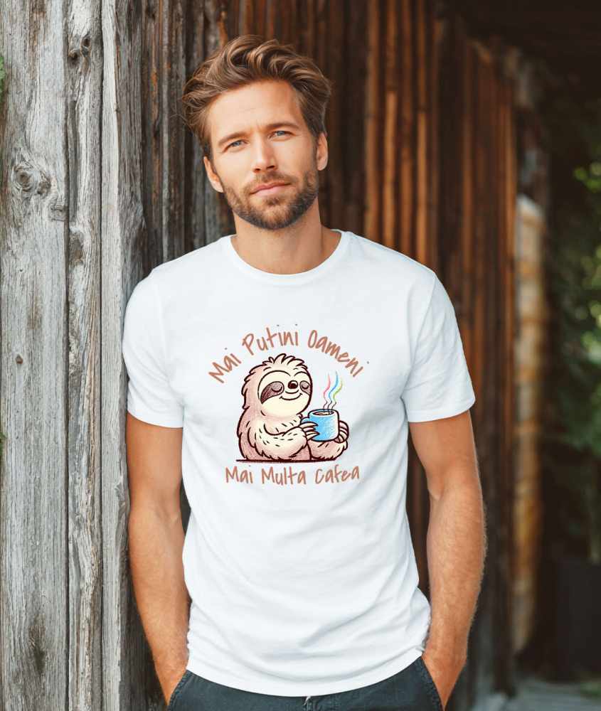 Tricou Femei, Barbati, Copii, Fata, Baiat, Unisex Personalizat „Cana Personalizată „Mai Puțini Oameni, Mai Multă Cafea” – Cadou Amuzant pentru Iubitorii de Cafea” [2]