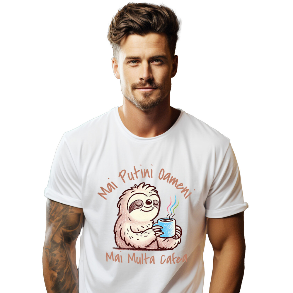 Tricou Femei, Barbati, Copii, Fata, Baiat, Unisex Personalizat „Cana Personalizată „Mai Puțini Oameni, Mai Multă Cafea” – Cadou Amuzant pentru Iubitorii de Cafea” [1]
