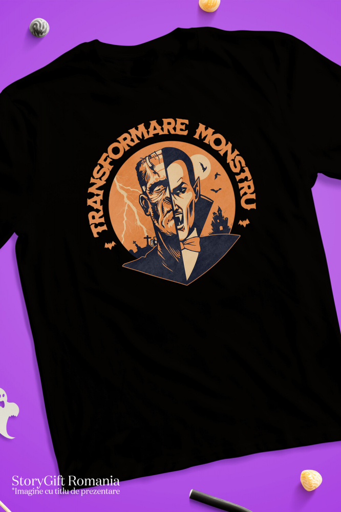 Tricou Femei, Barbati, Copii, Fata, Baiat, Unisex Personalizat Vampir și Monstru Halloween - Cadouri Personalizate cu Design Horror și Transformare [3]