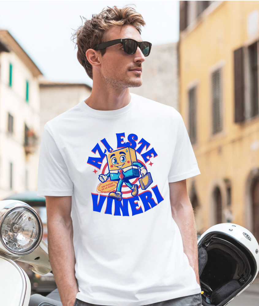 Tricou Femei, Barbati, Copii, Fata, Baiat, Unisex Personalizat Animație Veselă în Costum Elegant – Cravată, Servietă și Viața de Birou [2]