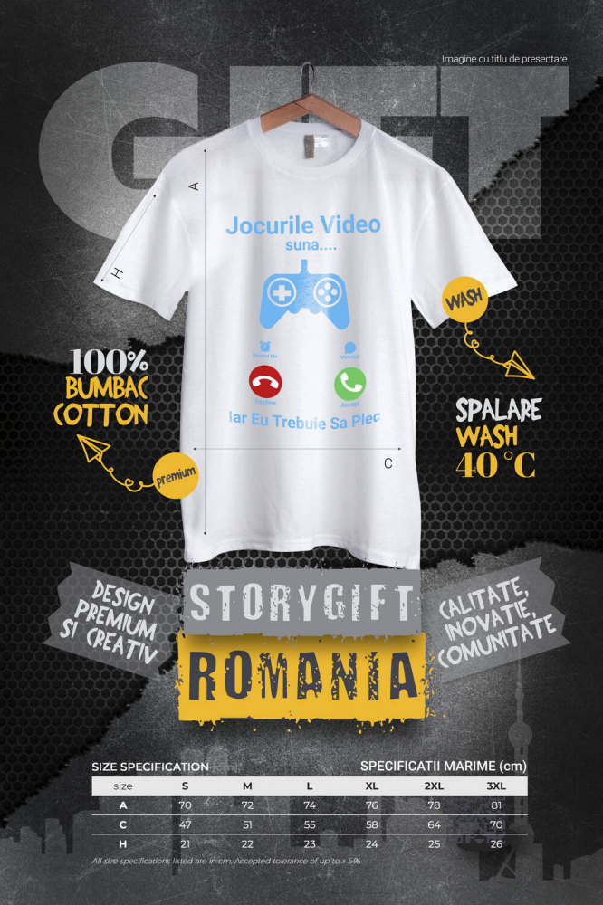 Tricou Femei, Barbati, Copii, Fata, Baiat, Unisex Personalizat Maneta Jocuri Video „Jocurile Video Sună Trebuie Să Plec” - Cadou Personalizat Gameri [4]