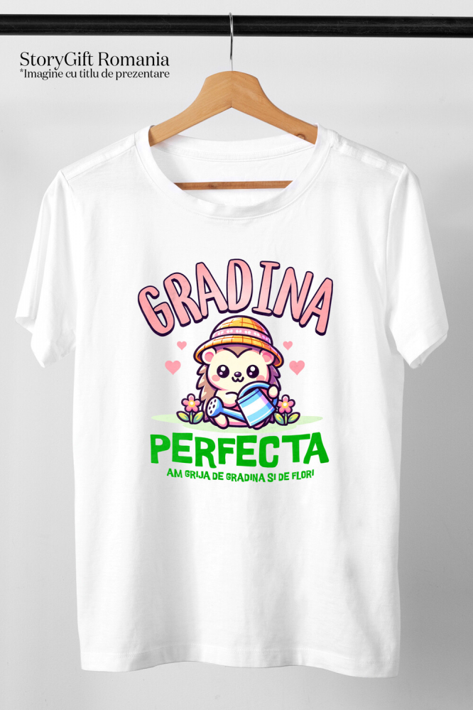 Tricou Femei, Barbati, Copii, Fata, Baiat, Unisex Personalizat Tricou Personalizat Arici cu Pălărie Roz – Cadou pentru Iubitorii de Grădină | Mesaj Iubire pentru Flori [3]