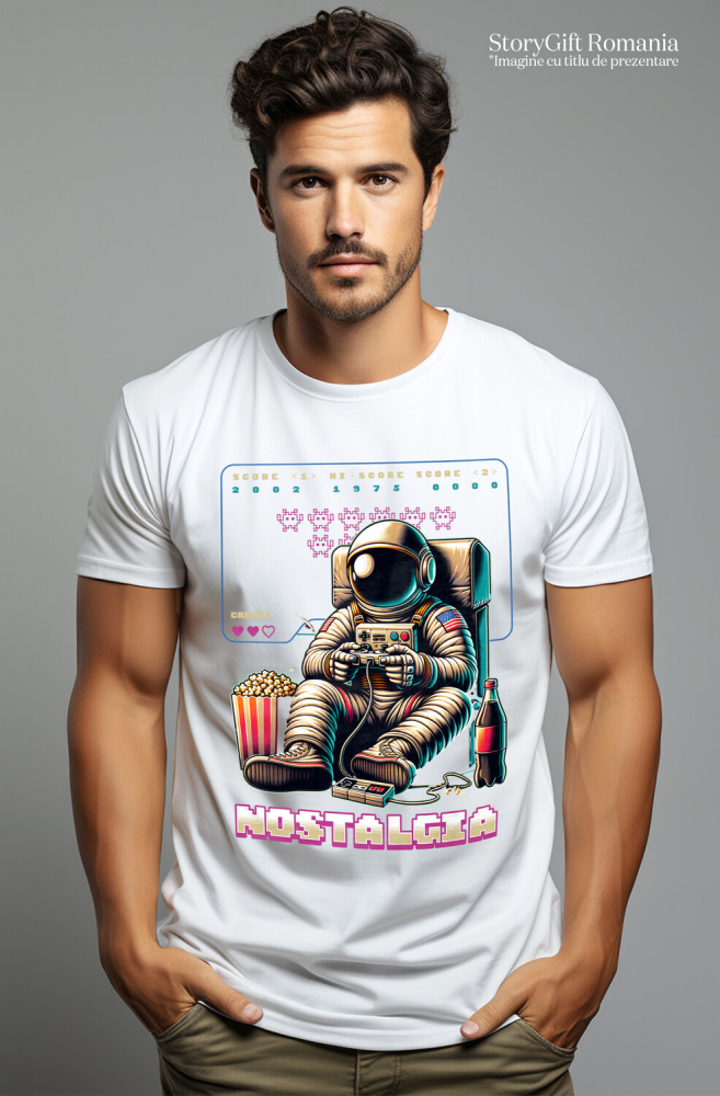 Tricou Femei, Barbati, Copii, Fata, Baiat, Unisex Personalizat Astronaut în Costum Jucându-se Jocuri Video - Cadou Personalizat „Nostalgia Relaxare Gamer” pentru Familie și Prieteni [2]