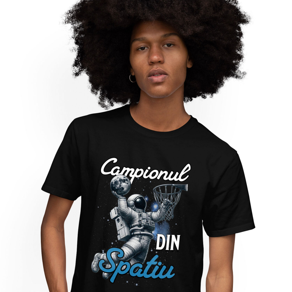 Tricou Femei, Barbati, Copii, Fata, Baiat, Unisex Personalizat Astronaut În Spațiu și Minge Baschet – Cadou Sportiv Motivațional pentru Echipe [1]
