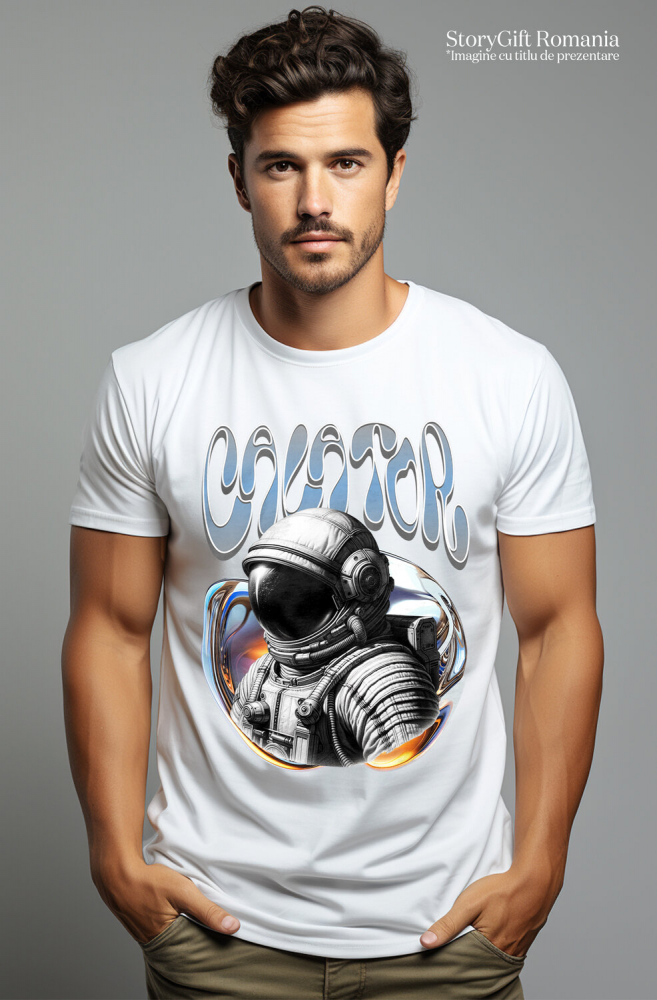 Tricou Femei, Barbati, Copii, Fata, Baiat, Unisex Personalizat "Astronaut Costum Spațial și Artă Abstractă - Produse Personalizate pentru Familie, Copii, Tati și Prieteni" [2]