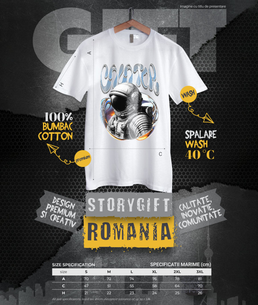 Tricou Femei, Barbati, Copii, Fata, Baiat, Unisex Personalizat "Astronaut Costum Spațial și Artă Abstractă - Produse Personalizate pentru Familie, Copii, Tati și Prieteni" [4]
