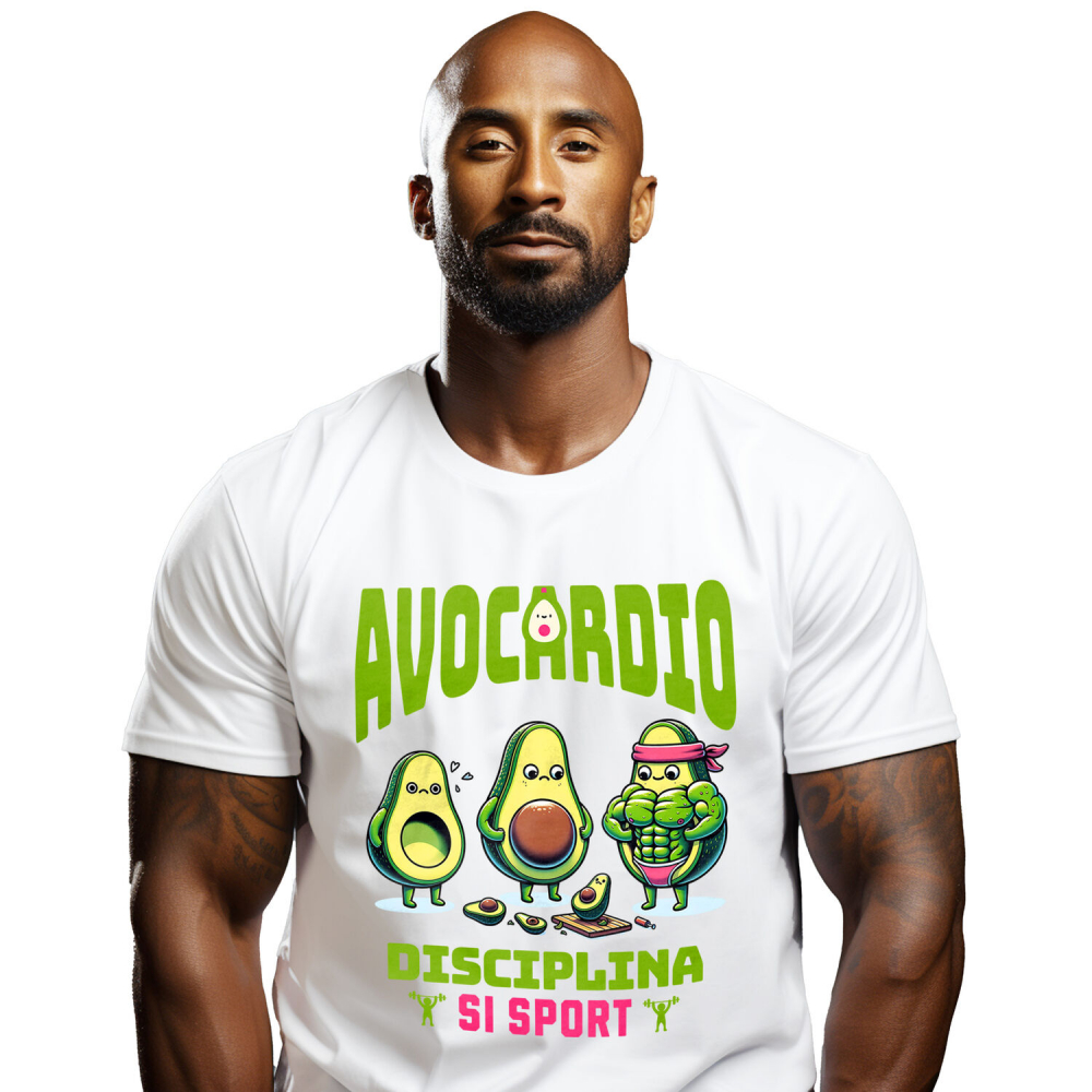 Tricou Femei, Barbati, Copii, Fata, Baiat, Unisex Personalizat : Avocado și Evoluția Fitness – Motivație și Disciplină pentru Sportivi [1]
