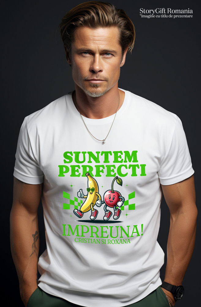 Tricou Femei, Barbati, Copii, Fata, Baiat, Unisex Personalizat Cadouri personalizate pentru cupluri – Banana și mărul pe ringul de dans cu Cristian și Roxana [2]