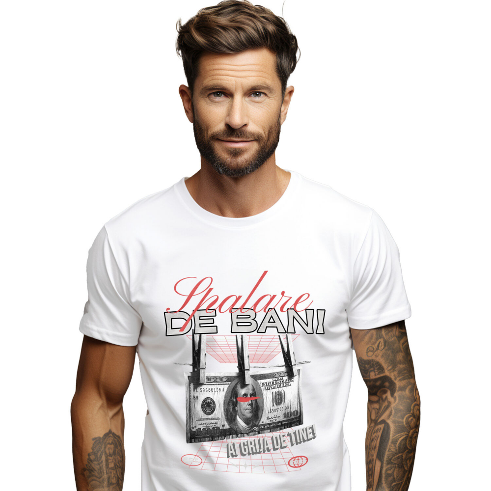 Tricou Femei, Barbati, Copii, Fata, Baiat, Unisex Personalizat Bancnota 100 Dolari în Cârlige – Design Amuzant și Personalizat [1]