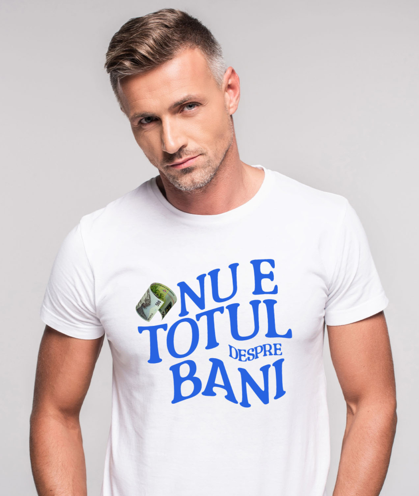 Tricou Femei, Barbati, Copii, Fata, Baiat, Unisex Personalizat Bancnota 500 Lei Mihai Eminescu – „Nu E Totul Despre Bani” – Cadou Personalizat pentru Familie, Tati, Copii, Prieteni [2]