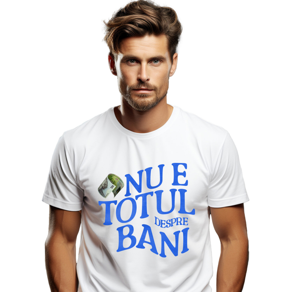 Tricou Femei, Barbati, Copii, Fata, Baiat, Unisex Personalizat Bancnota 500 Lei Mihai Eminescu – „Nu E Totul Despre Bani” – Cadou Personalizat pentru Familie, Tati, Copii, Prieteni [1]