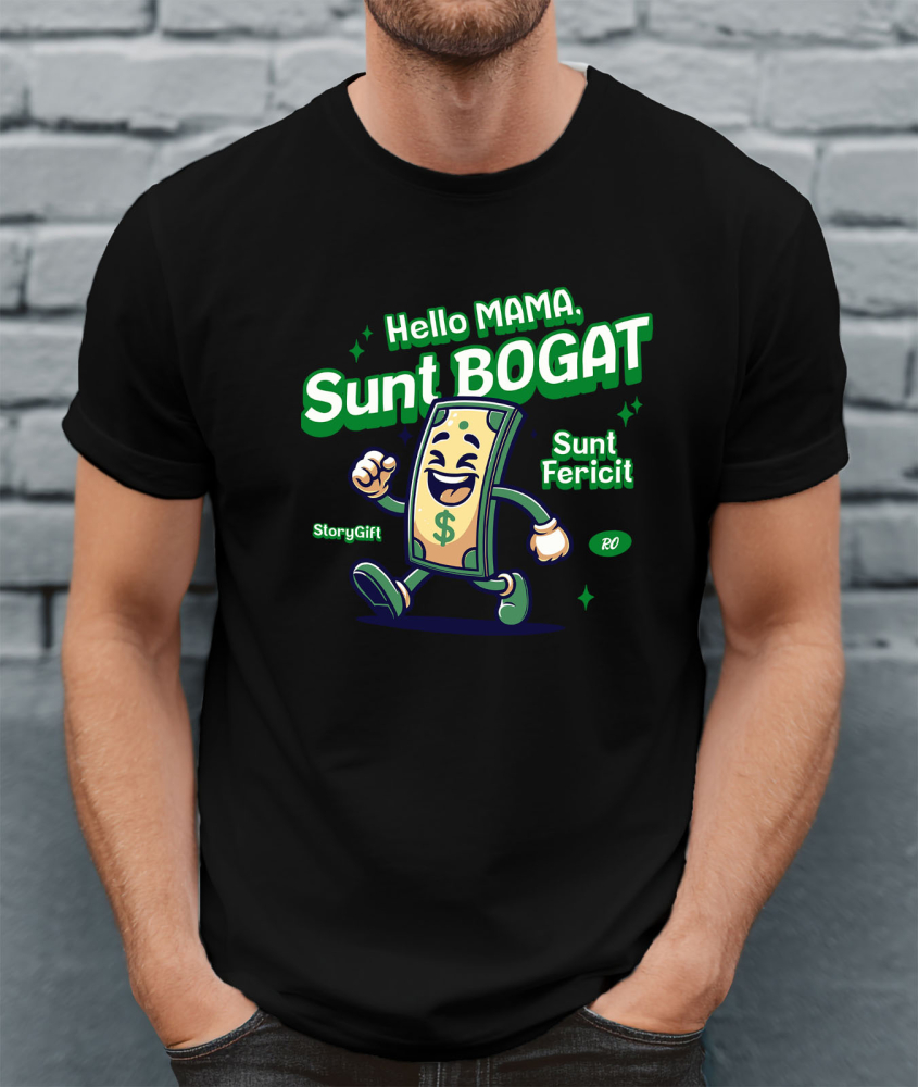 Tricou Femei, Barbati, Copii, Fata, Baiat, Unisex Personalizat Bancnota Verde Dolar Vesela - Cadou Personalizat Haios pentru Familie și Prieteni [2]