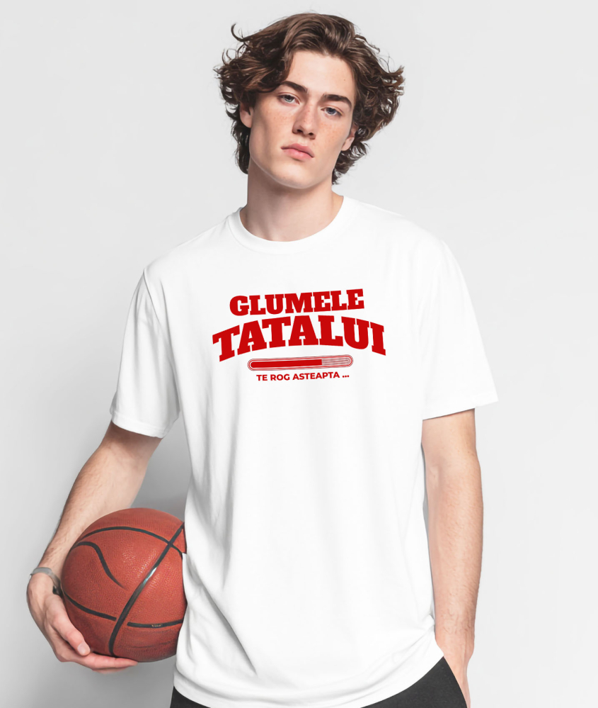 Tricou Femei, Barbati, Copii, Fata, Baiat, Unisex Personalizat Bara De Încarcare Personalizată „Glumele Tatalui Te Rog Asteapta” – Cadou Amuzant Pentru Tata [2]