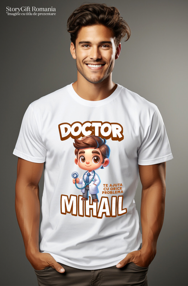 Tricou Femei, Barbati, Copii, Fata, Baiat, Unisex Personalizat Doctor Super Erou – Animație Inspirată Din Pasiunea Pentru Medicină [2]