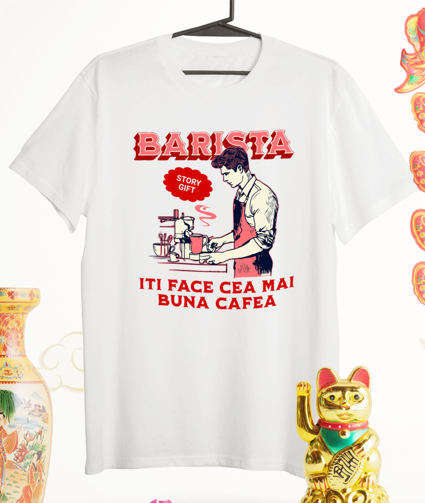 Tricou Femei, Barbati, Copii, Fata, Baiat, Unisex Personalizat Bărbat Barista – Pasiune pentru Cafea și Meseria Perfectă [3]