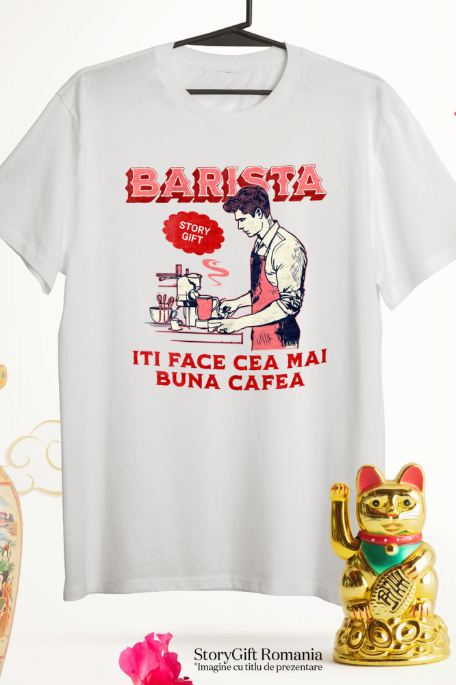 Tricou Femei, Barbati, Copii, Fata, Baiat, Unisex Personalizat Bărbat Barista – Pasiune pentru Cafea și Meseria Perfectă [3]