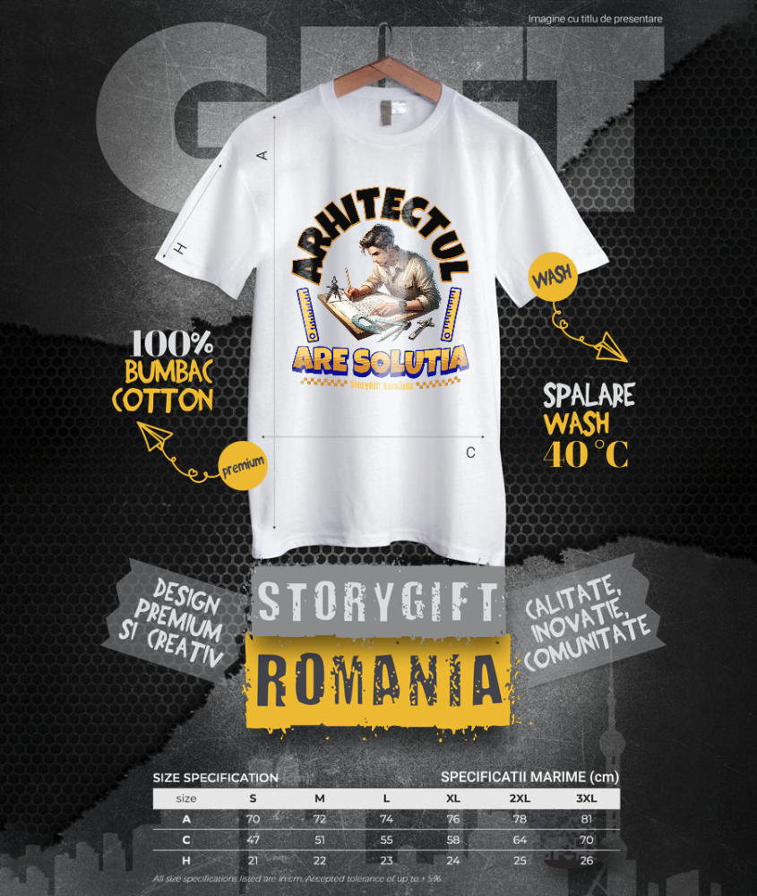Tricou Femei, Barbati, Copii, Fata, Baiat, Unisex Personalizat Bărbat Arhitect cu Schițe – Cadou Personalizat pentru Pasionații de Design și Cadastru [4]