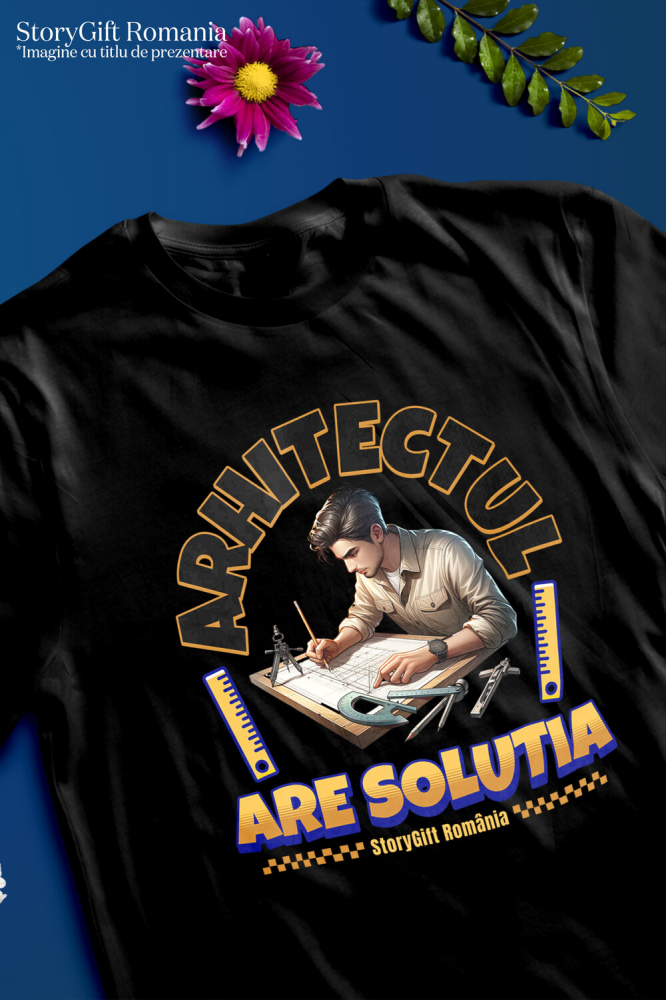 Tricou Femei, Barbati, Copii, Fata, Baiat, Unisex Personalizat Bărbat Arhitect cu Schițe – Cadou Personalizat pentru Pasionații de Design și Cadastru [3]