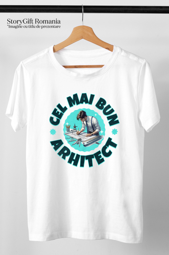 Tricou Femei, Barbati, Copii, Fata, Baiat, Unisex Personalizat Bărbat Arhitect în Costum – Cadou Personalizat pentru Profesioniști în Design și Construcții [3]