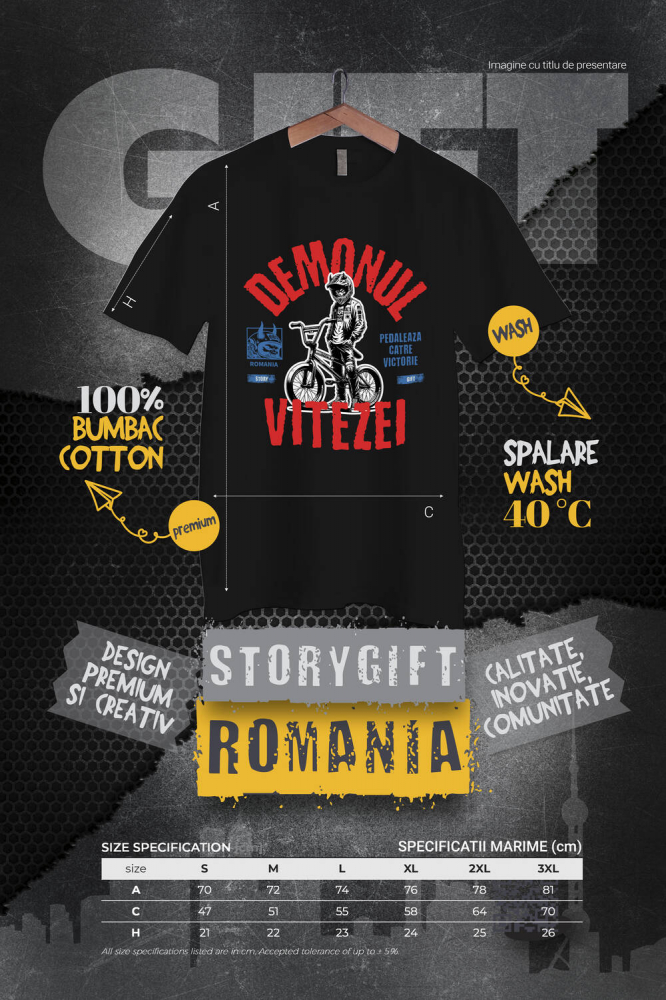 Tricou Femei, Barbati, Copii, Fata, Baiat, Unisex Personalizat Demonul Vitezei pe BMX - Tricou Personalizat pentru Iubitorii de Adrenalină [4]