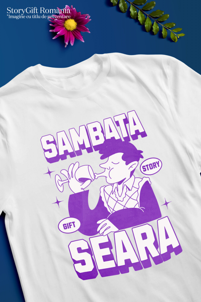 Tricou Femei, Barbati, Copii, Fata, Baiat, Unisex Personalizat „Pahar de Vin Personalizat pentru Bărbați - Relaxare de Sâmbătă Seara” [3]