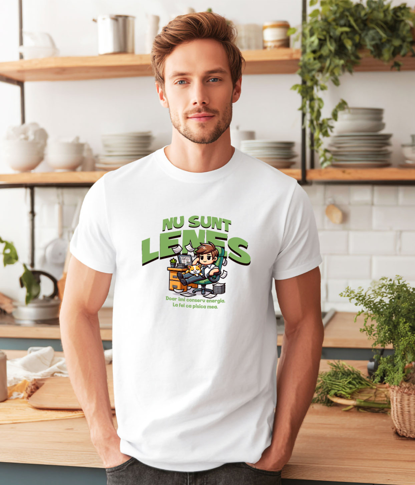 Tricou Femei, Barbati, Copii, Fata, Baiat, Unisex Personalizat Bărbat Elegant în Costum cu Pisică „Nu Sunt Leneș, Doar Îmi Conserv Energia” - Cadou Haios [2]