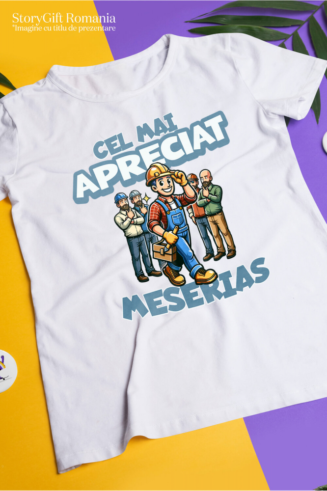 Tricou Femei, Barbati, Copii, Fata, Baiat, Unisex Personalizat Bărbat Vesel în Salopetă – Pasiune pentru Meserie [3]
