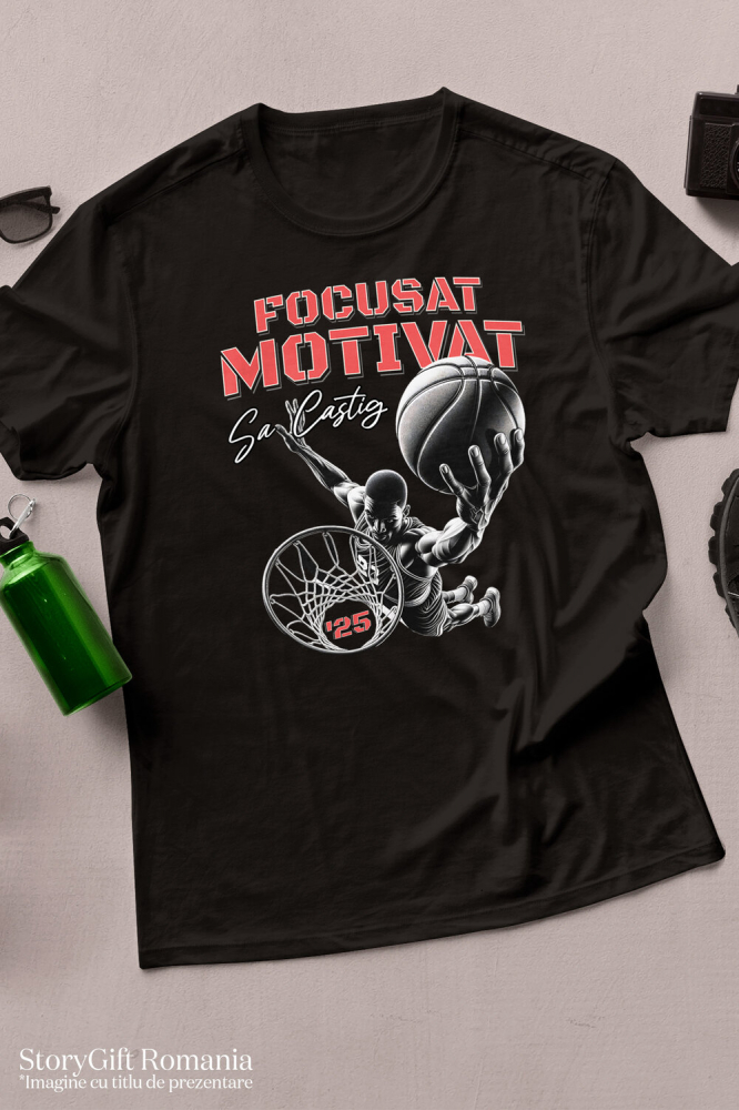 Tricou Femei, Barbati, Copii, Fata, Baiat, Unisex Personalizat Cadouri Personalizate pentru Jucători de Baschet – Motivație și Performanță [3]