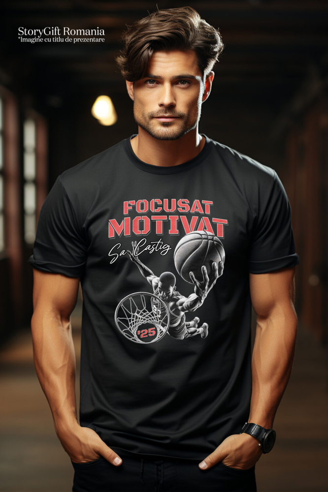 Tricou Femei, Barbati, Copii, Fata, Baiat, Unisex Personalizat Cadouri Personalizate pentru Jucători de Baschet – Motivație și Performanță [2]