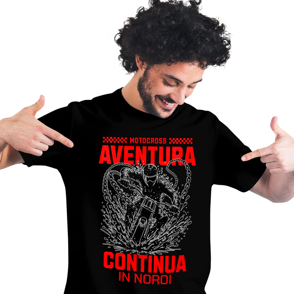 Tricou Femei, Barbati, Copii, Fata, Baiat, Unisex Personalizat Bărbat Pe Motor – Aventura și Adrenalina Motocicliștilor [1]