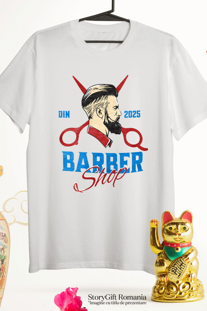 Tricou Femei, Barbati, Copii, Fata, Baiat, Unisex Personalizat Bărbat Profil Uman – Instrumente Frizerie, Barber Shop, Pasiune pentru Meserie [3]