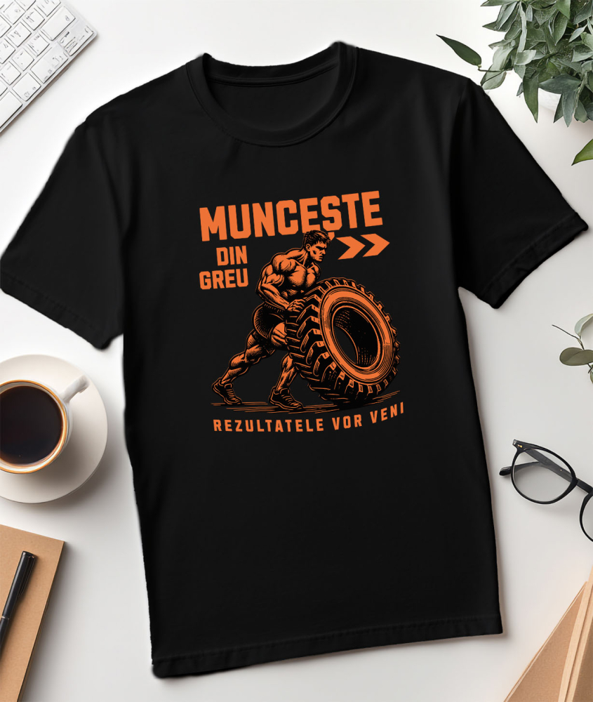 Tricou Femei, Barbati, Copii, Fata, Baiat, Unisex Personalizat : Bărbat Puternic – Design Motivațional pentru Sala de Sport și Fitness [3]